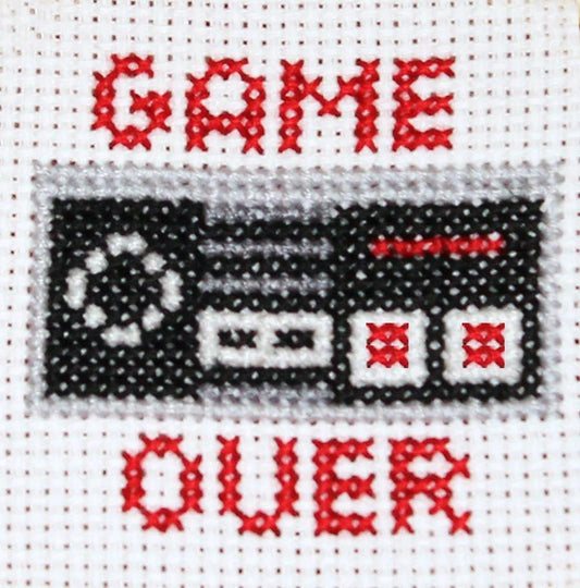Game Over Controller Counted Cross Stitch DIY Kit, Pattern and