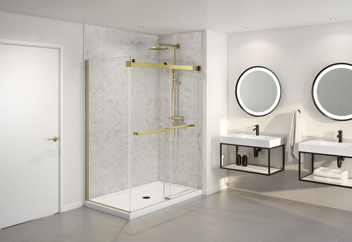 Gemini 2 sided Shower Door