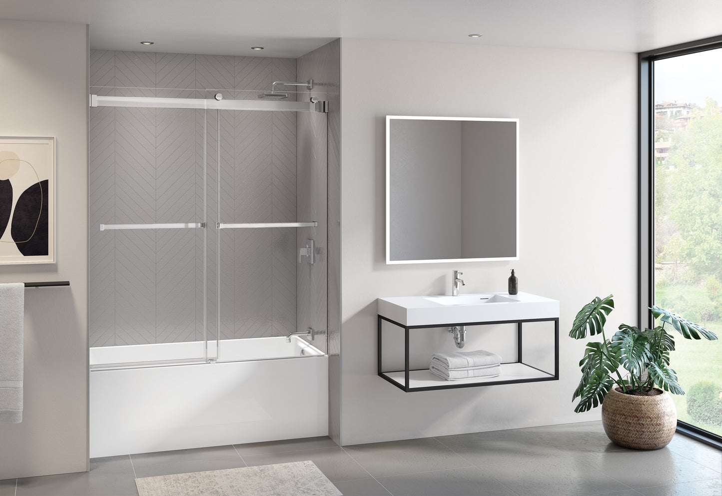 Gemini Plus Tub enclosure Shower Door