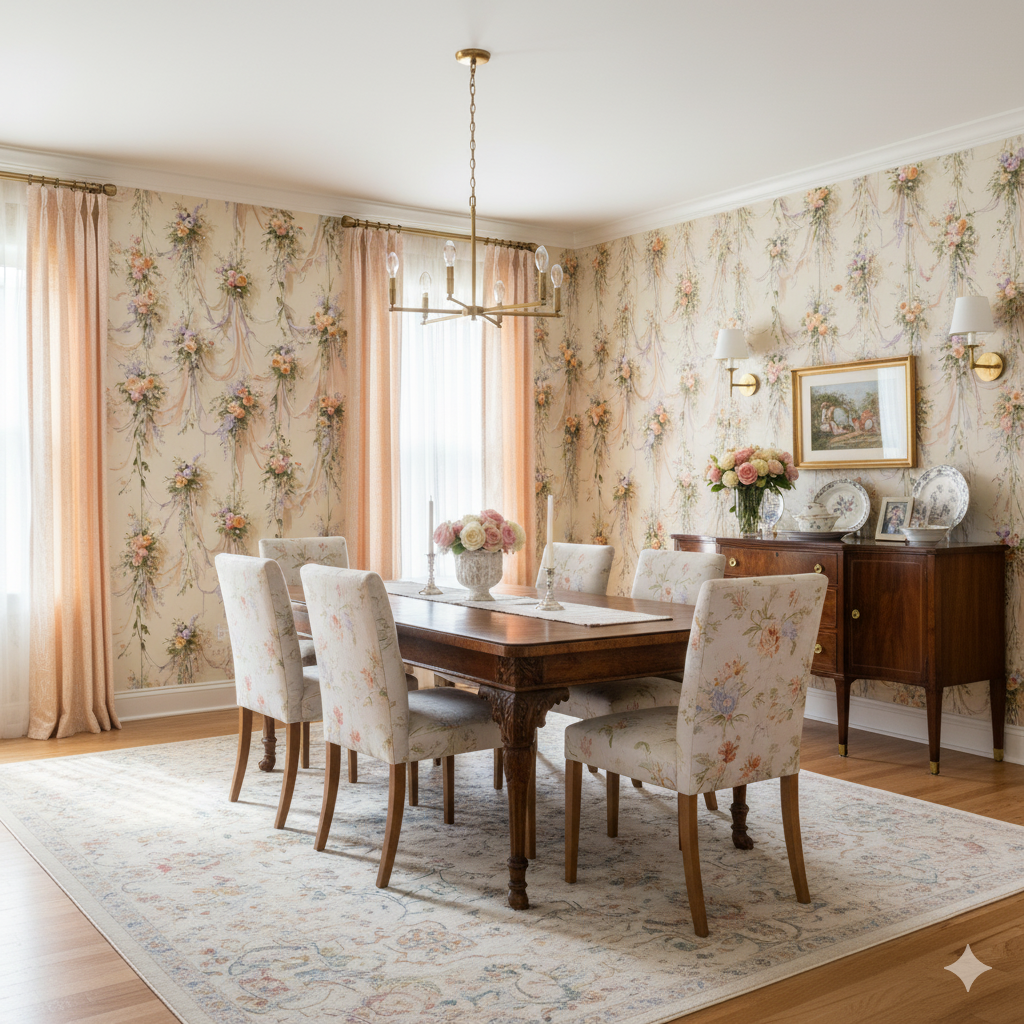 Rosette Cascade Wallpaper