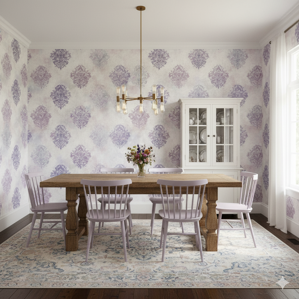 Lavender Haze Medallion Wallpaper
