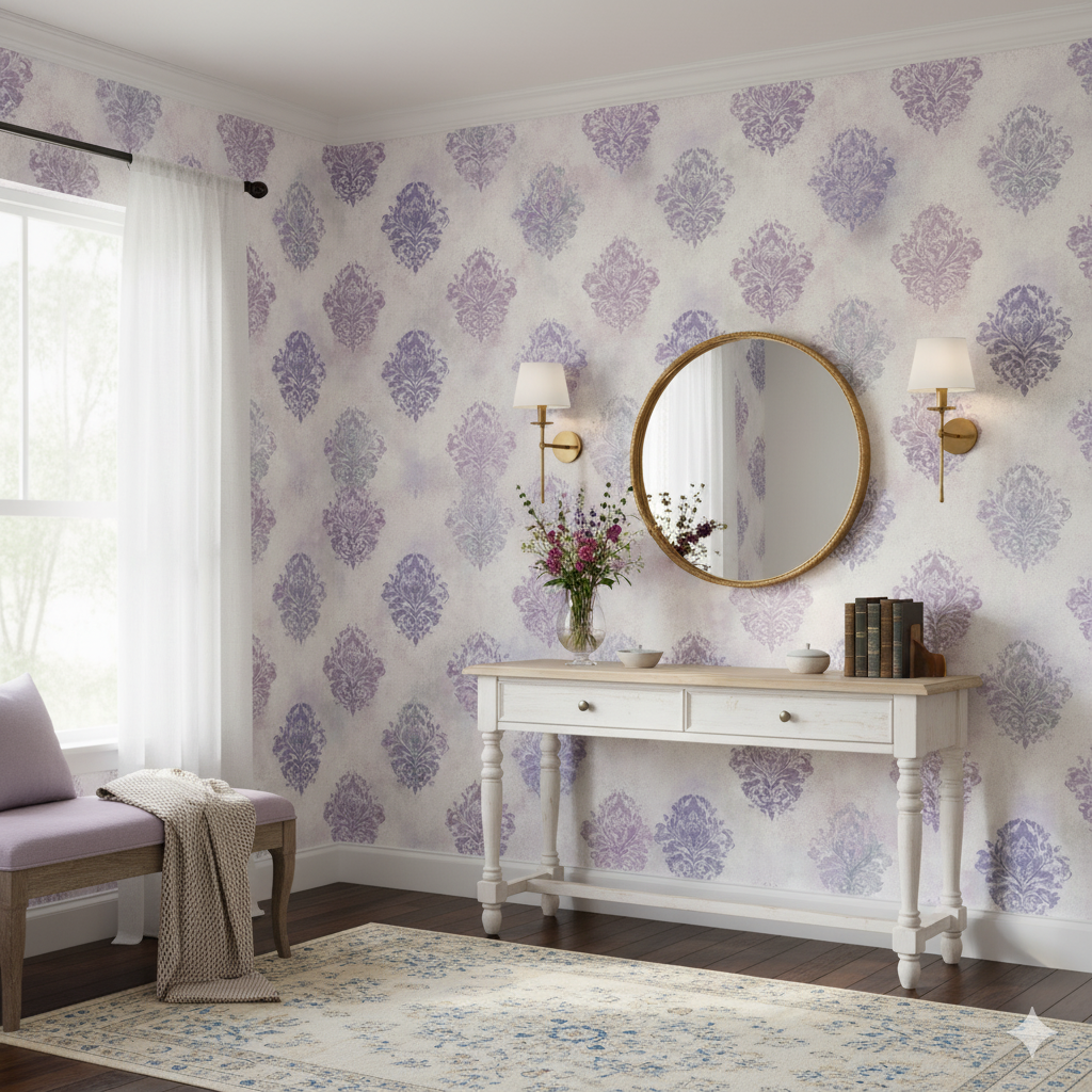 Lavender Haze Medallion Wallpaper