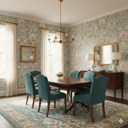 Azure Fleurs Wallpaper