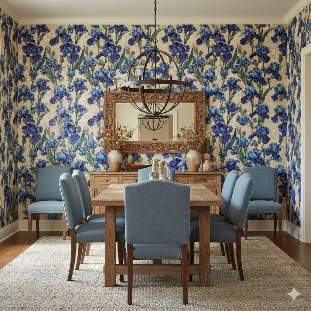 Azurine Irises Wallpaper