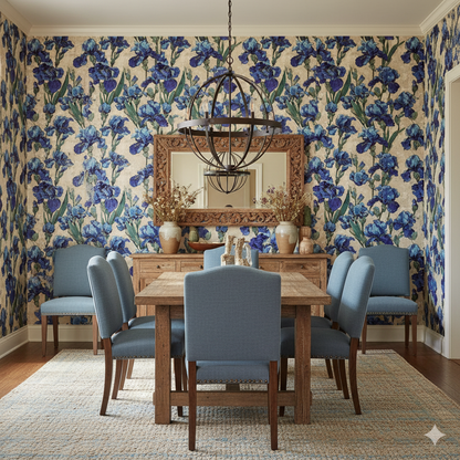 Azurine Irises Wallpaper