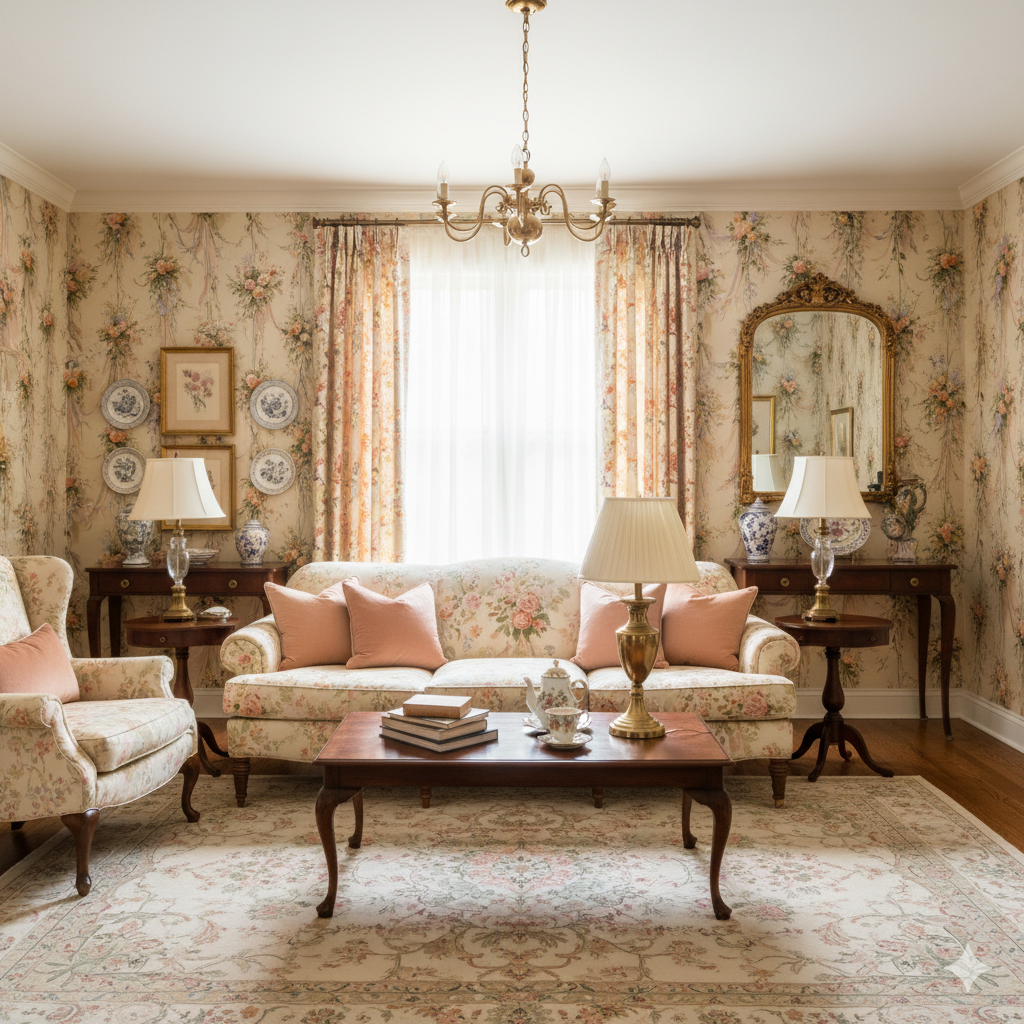 Rosette Cascade Wallpaper