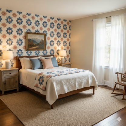 Blue Mesa Quilt Wallpaper