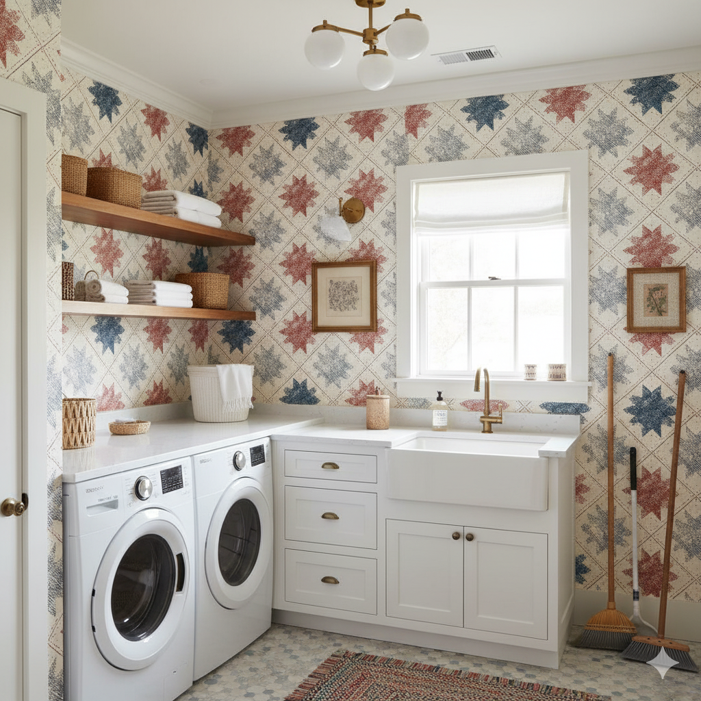 Heirloom Quilt Stars Wallpaper