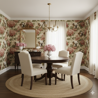 English Garden Bulldogs Wallpaper