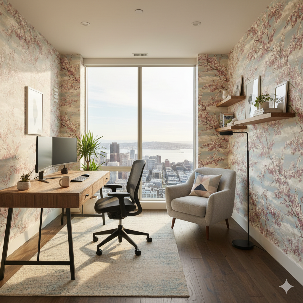 Clouded Sakura Sky Wallpaper