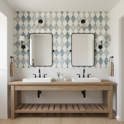 Denim Geometry Wallpaper