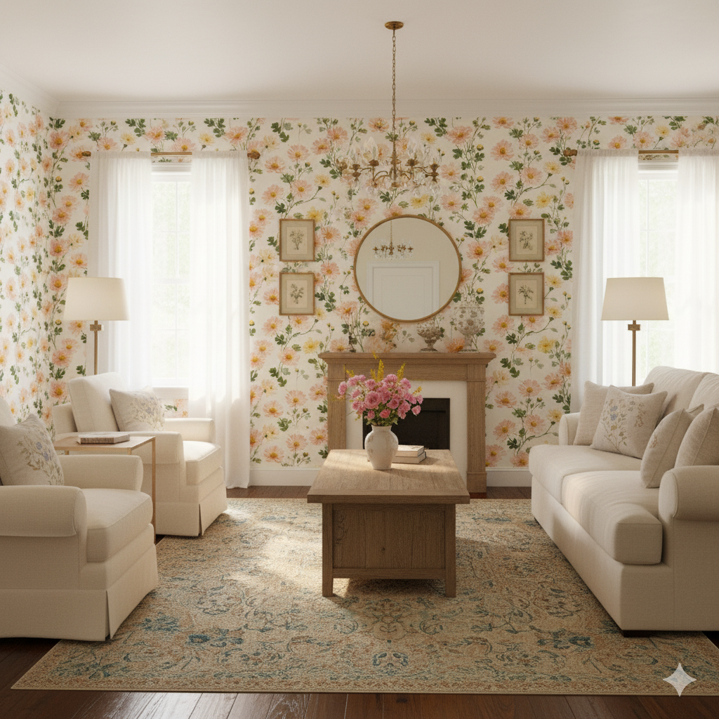 Blush Meadow Wallpaper