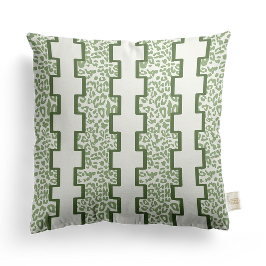 Geometric Leopard Pillow Cover | Featuring Moss Mystique Colorway