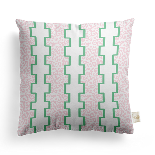 Geometric Leopard Pillow Cover | Featuring Preppy Colorway