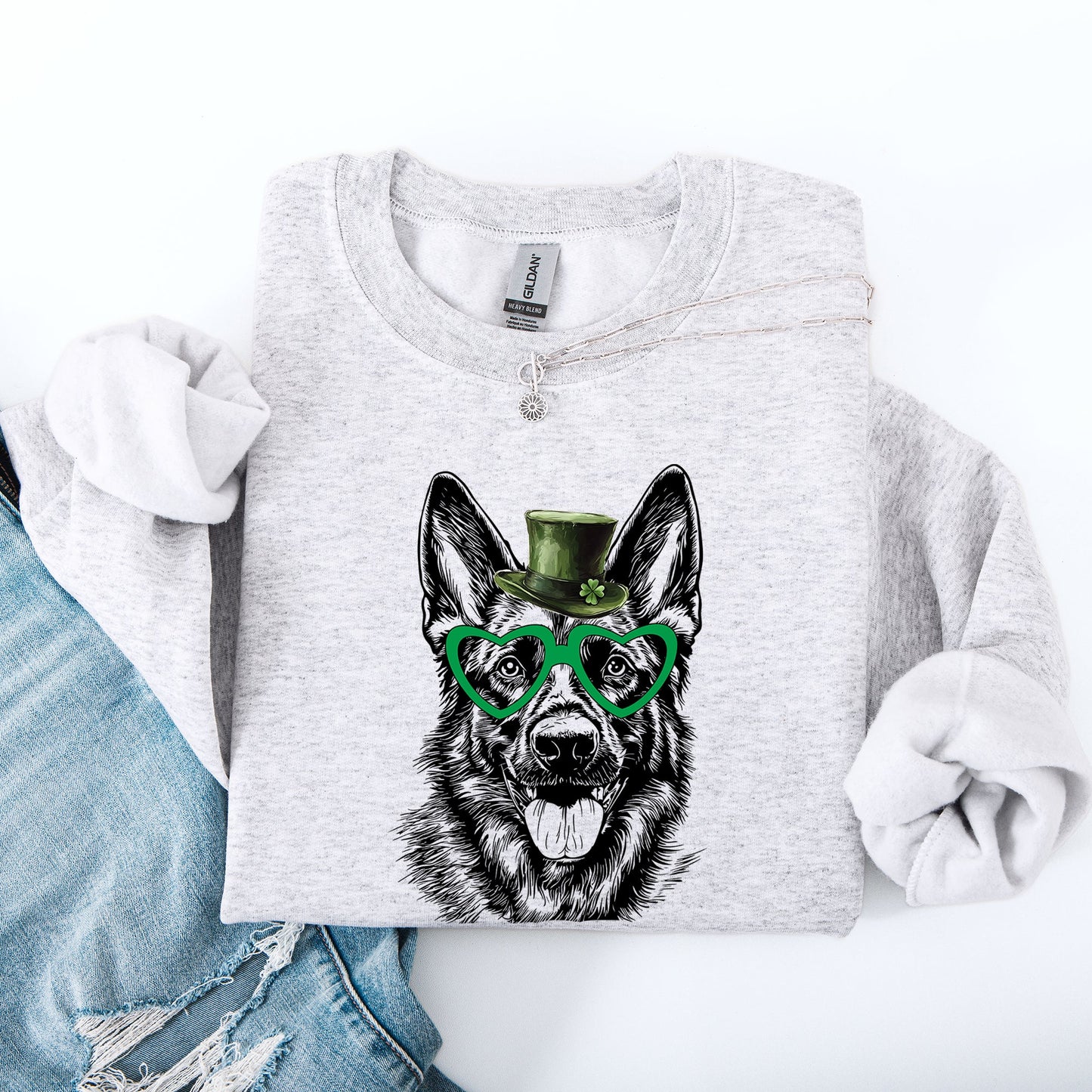 German Shepherd, Adorable Dog, St Patrick's Day, Lucky, Irish Sweatshirt
