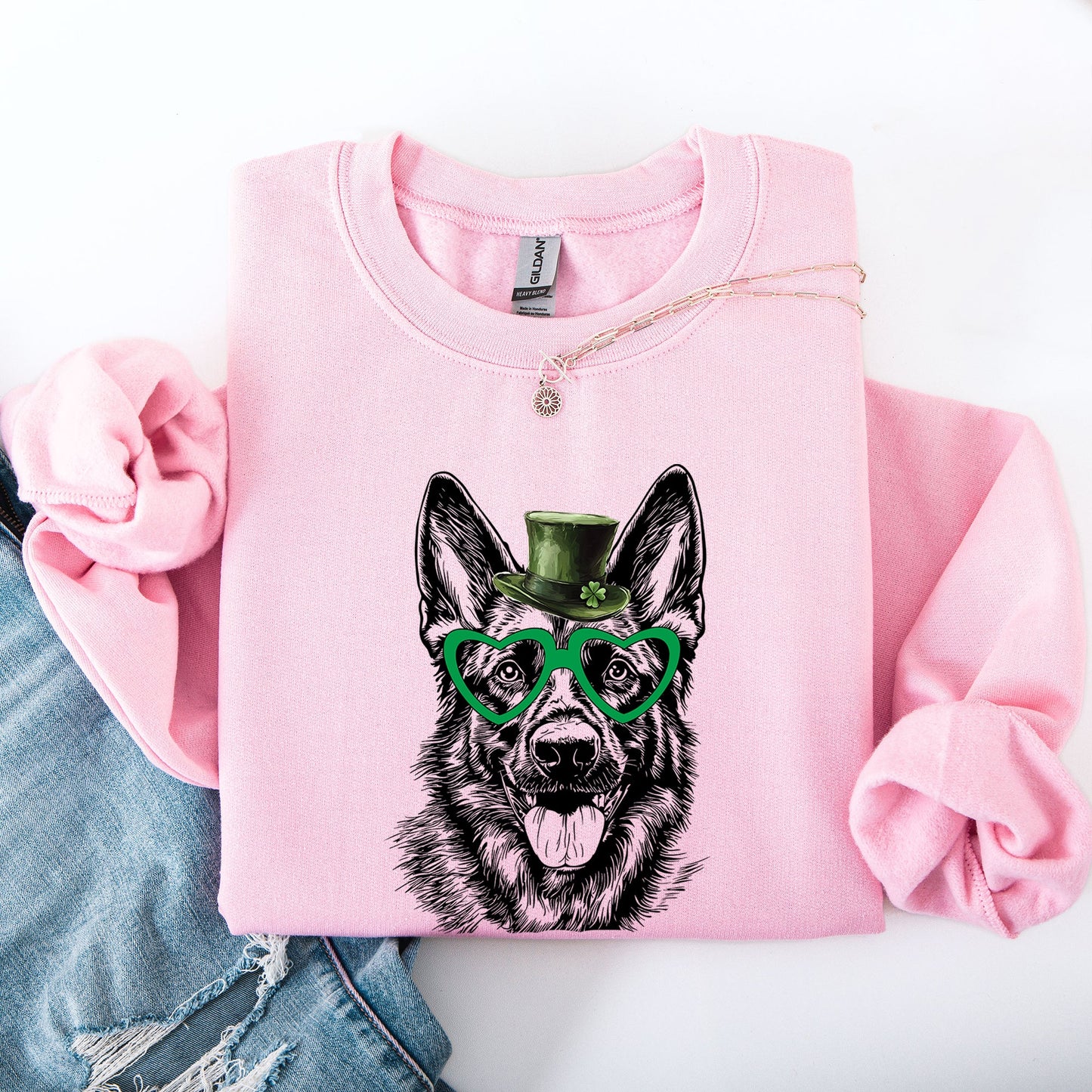 German Shepherd, Adorable Dog, St Patrick's Day, Lucky, Irish Sweatshirt