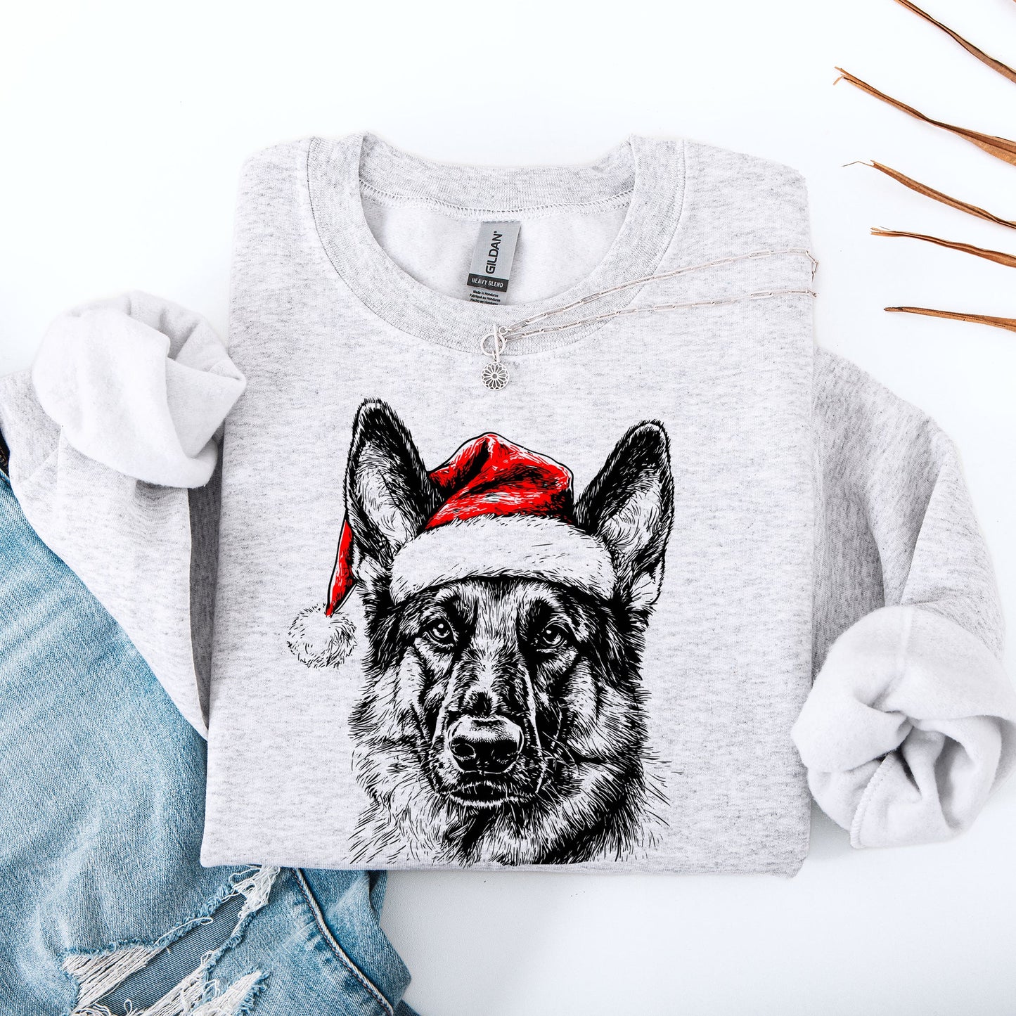 German Shepherd, Santa, Dog, Christmas, Dog Lover, Pet Sweatshirt
