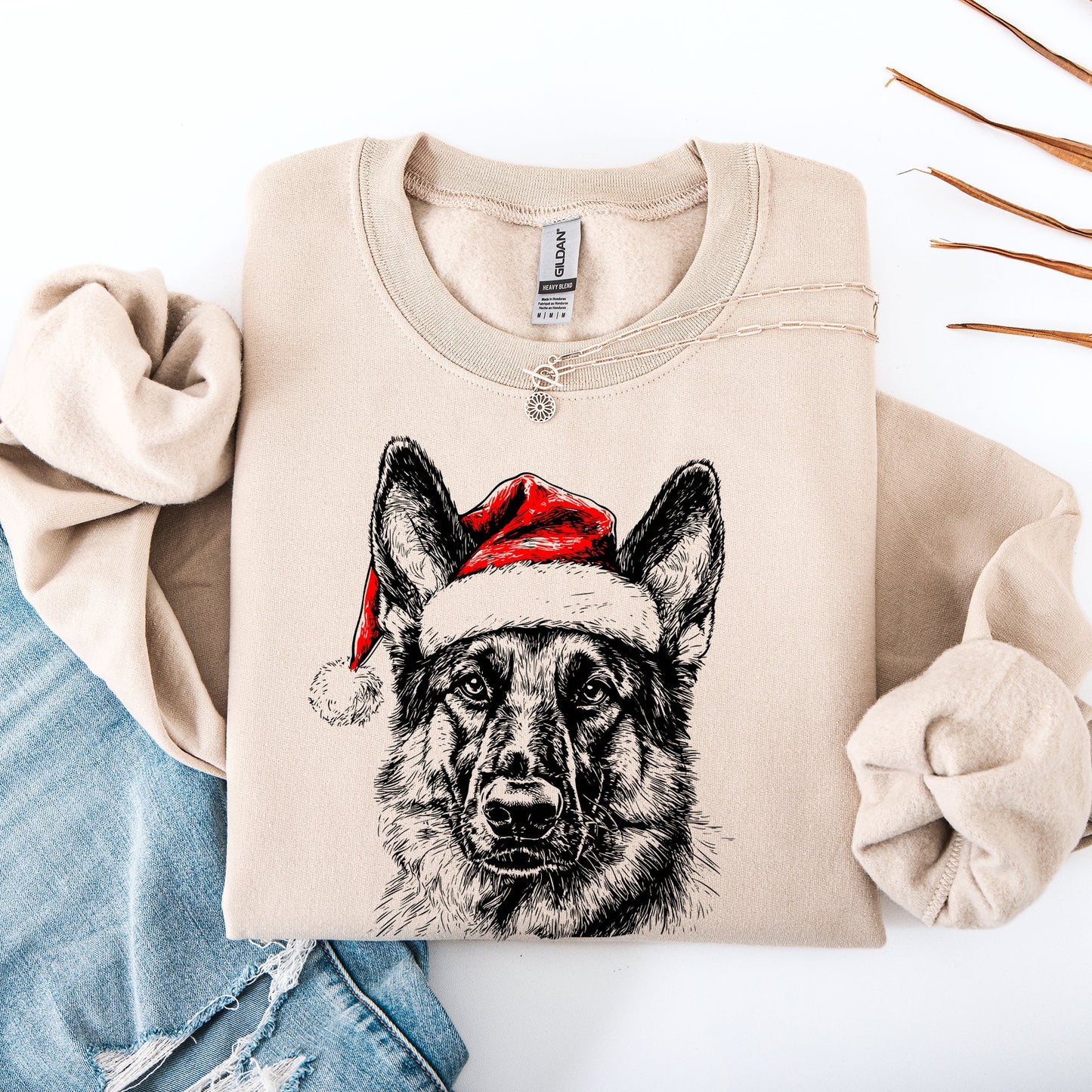 German Shepherd, Santa, Dog, Christmas, Dog Lover, Pet Sweatshirt
