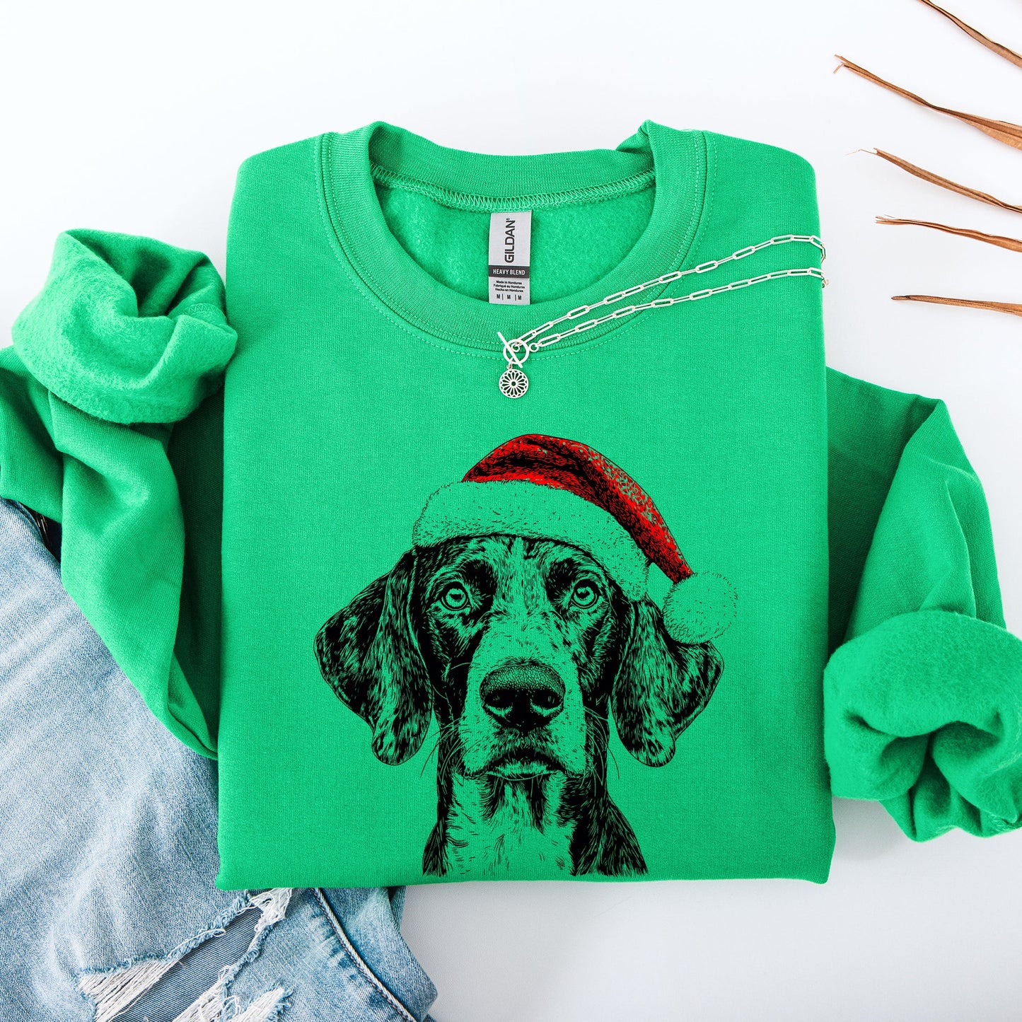 German Shorthaired, Santa, Dog, Christmas, Dog Lover, Pet Sweatshirt
