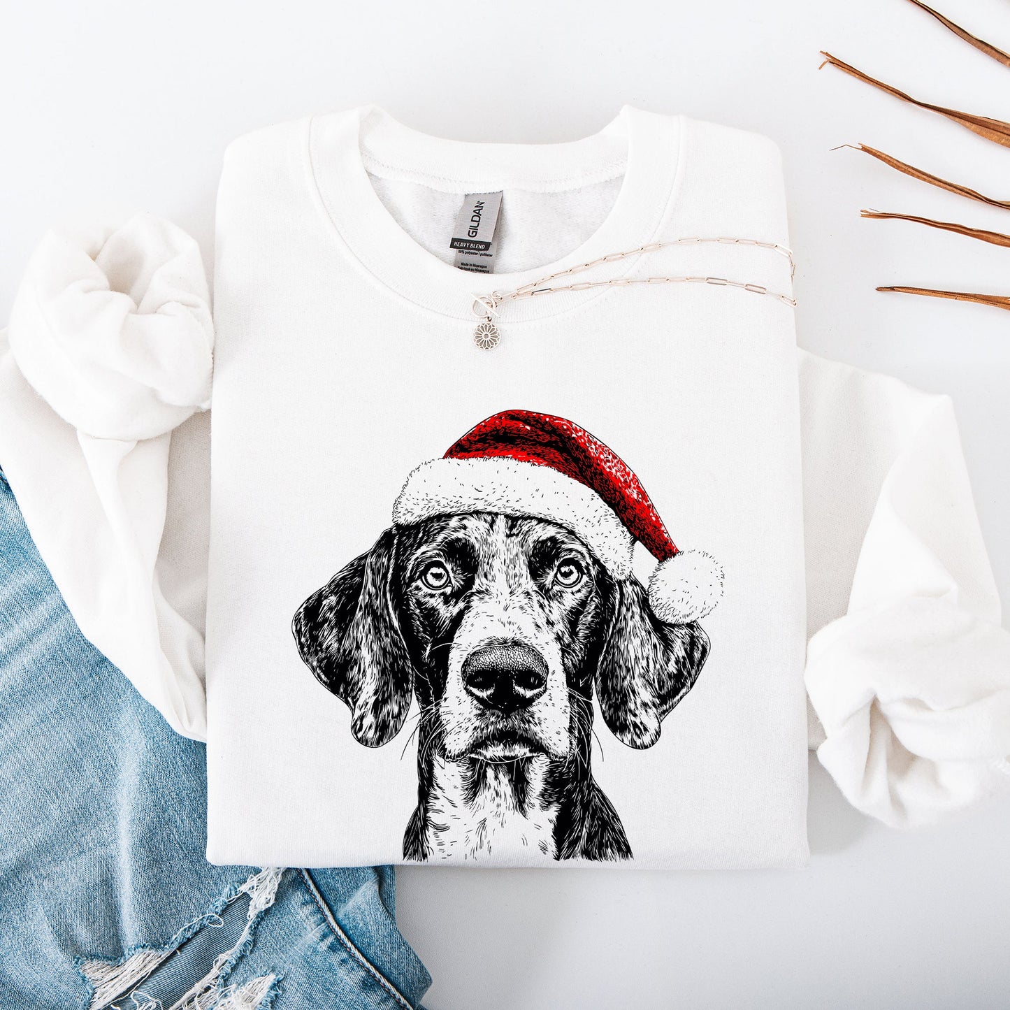 German Shorthaired, Santa, Dog, Christmas, Dog Lover, Pet Sweatshirt