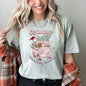 Get In Loser, We're Saving Christmas, Retro, Pink, Santa, Snowman Comfort Colors Tshirt