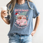Get In Loser, We're Saving Christmas, Retro, Pink, Santa, Snowman Comfort Colors Tshirt