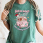 Get In Loser, We're Saving Christmas, Retro, Pink, Santa, Snowman Comfort Colors Tshirt