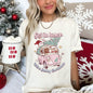Get In Loser, We're Saving Christmas, Retro, Pink, Santa, Snowman Comfort Colors Tshirt