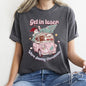 Get In Loser, We're Saving Christmas, Retro, Pink, Santa, Snowman Comfort Colors Tshirt