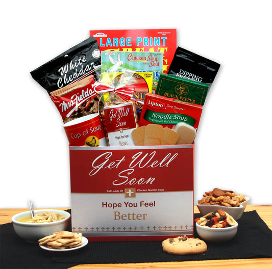 Chicken Noodle Soup Get Well Gift Box - get well soon basket -  get
