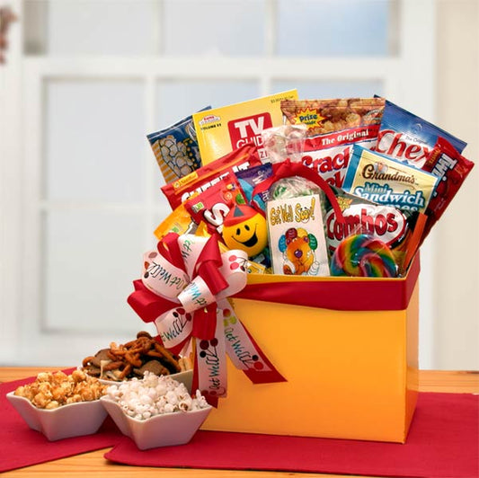 Get Well Wishes Gift Box- get well soon basket - get well soon gifts