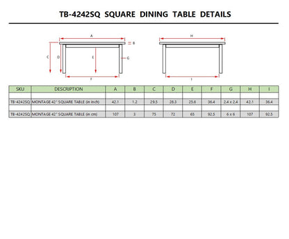 Montage 42" Square Table