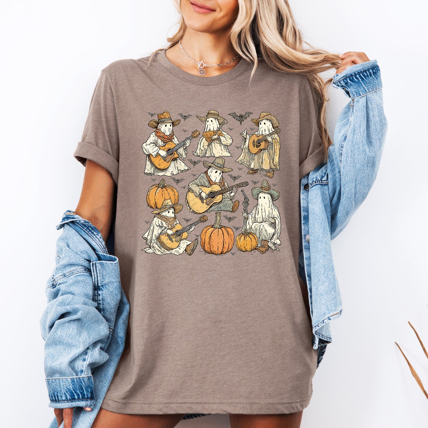 Ghost Cowboys, Halloween, Bats, Spooky, Tshirt