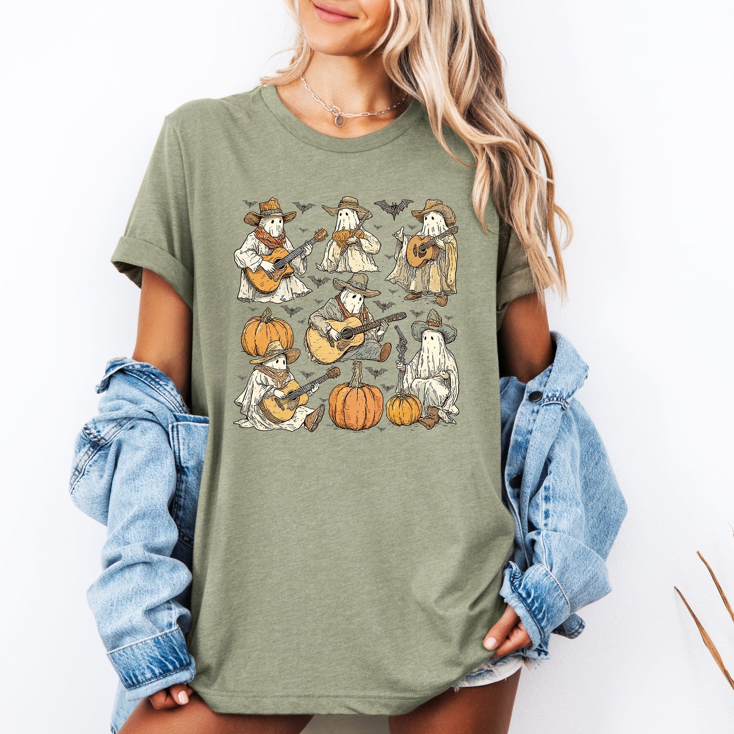 Ghost Cowboys, Halloween, Bats, Spooky, Tshirt