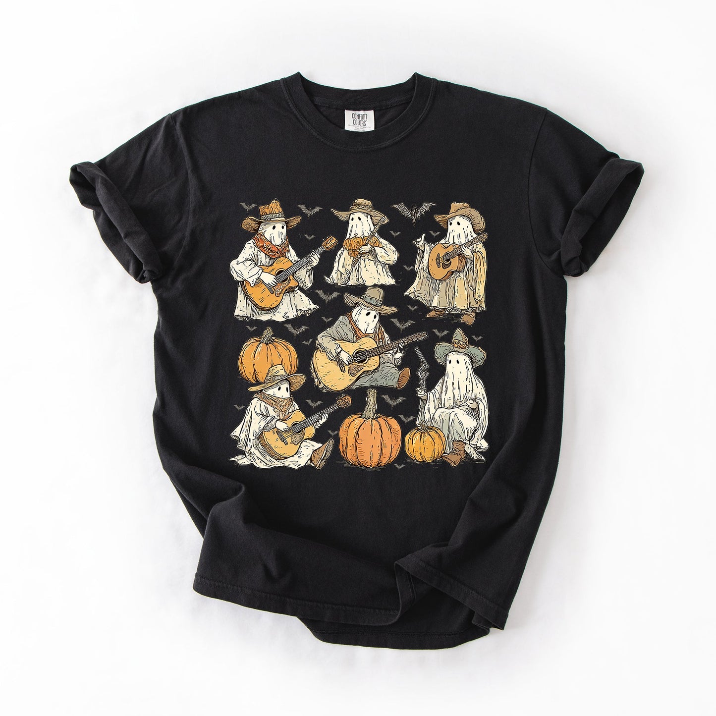 Ghost Cowboys, Halloween, Bats, Spooky, Comfort Colors T-Shirt
