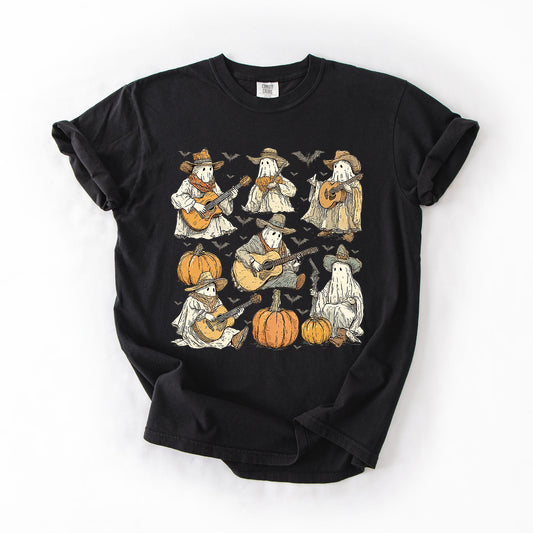 Ghost Cowboys, Halloween, Bats, Spooky, Comfort Colors T-Shirt