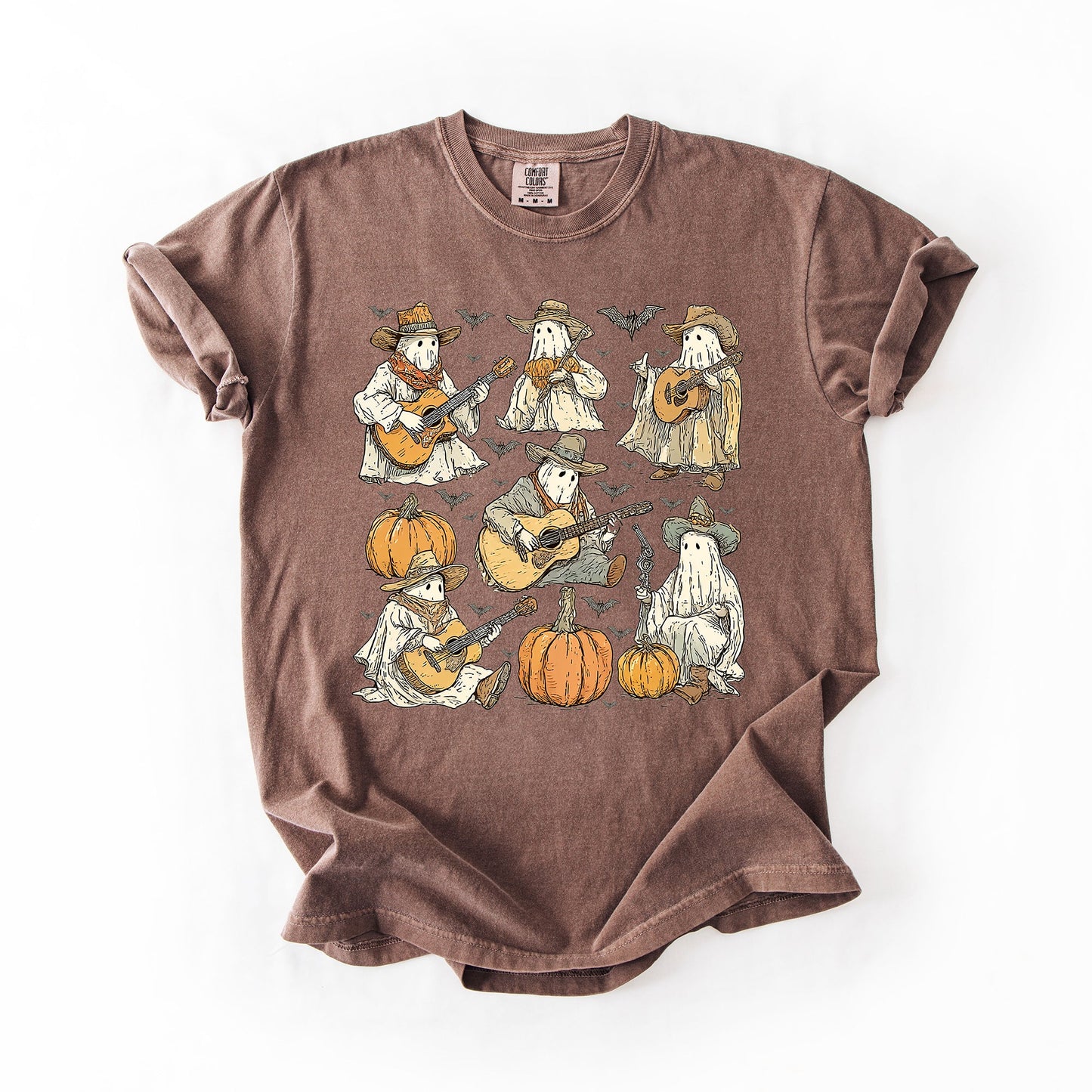 Ghost Cowboys, Halloween, Bats, Spooky, Comfort Colors T-Shirt