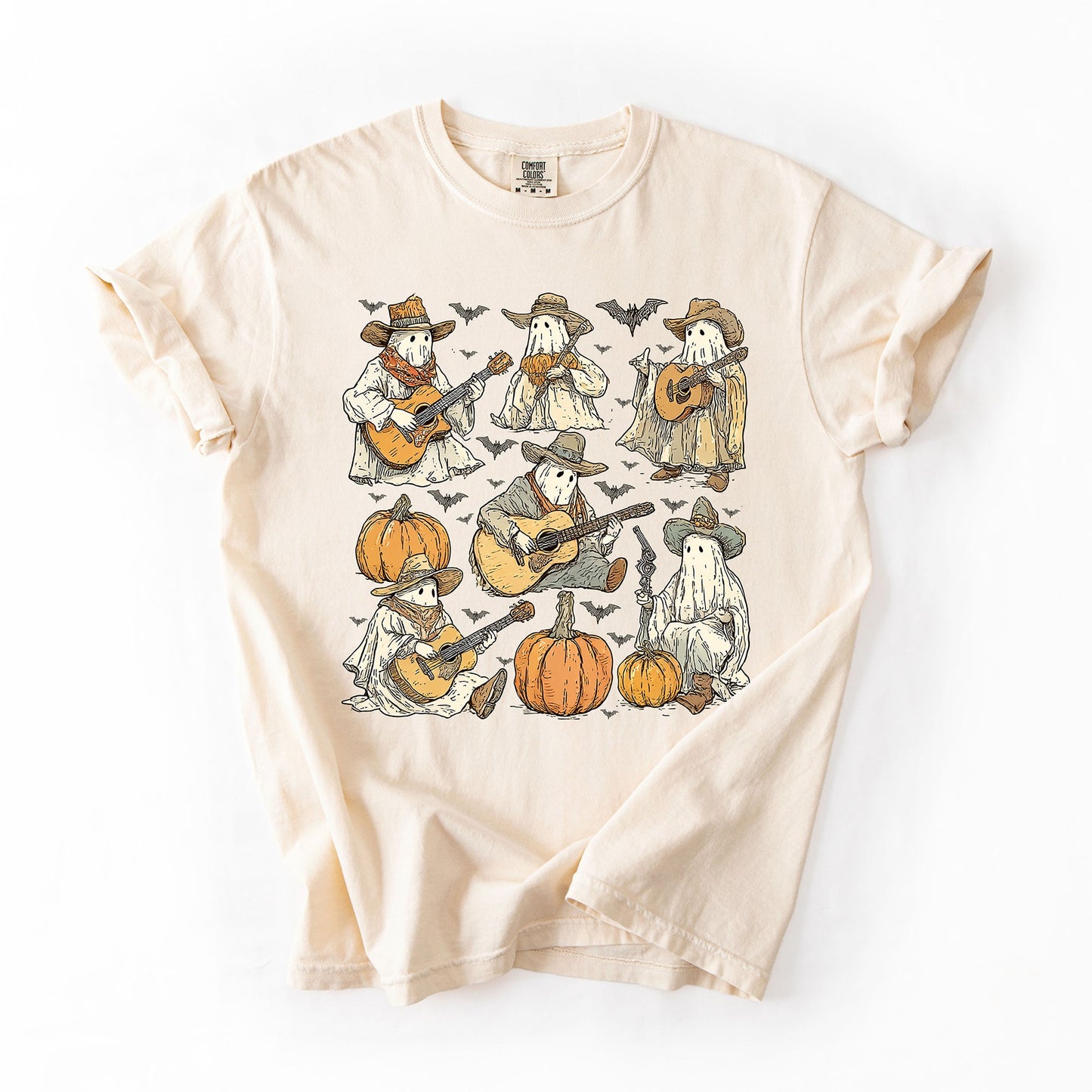 Ghost Cowboys, Halloween, Bats, Spooky, Comfort Colors T-Shirt