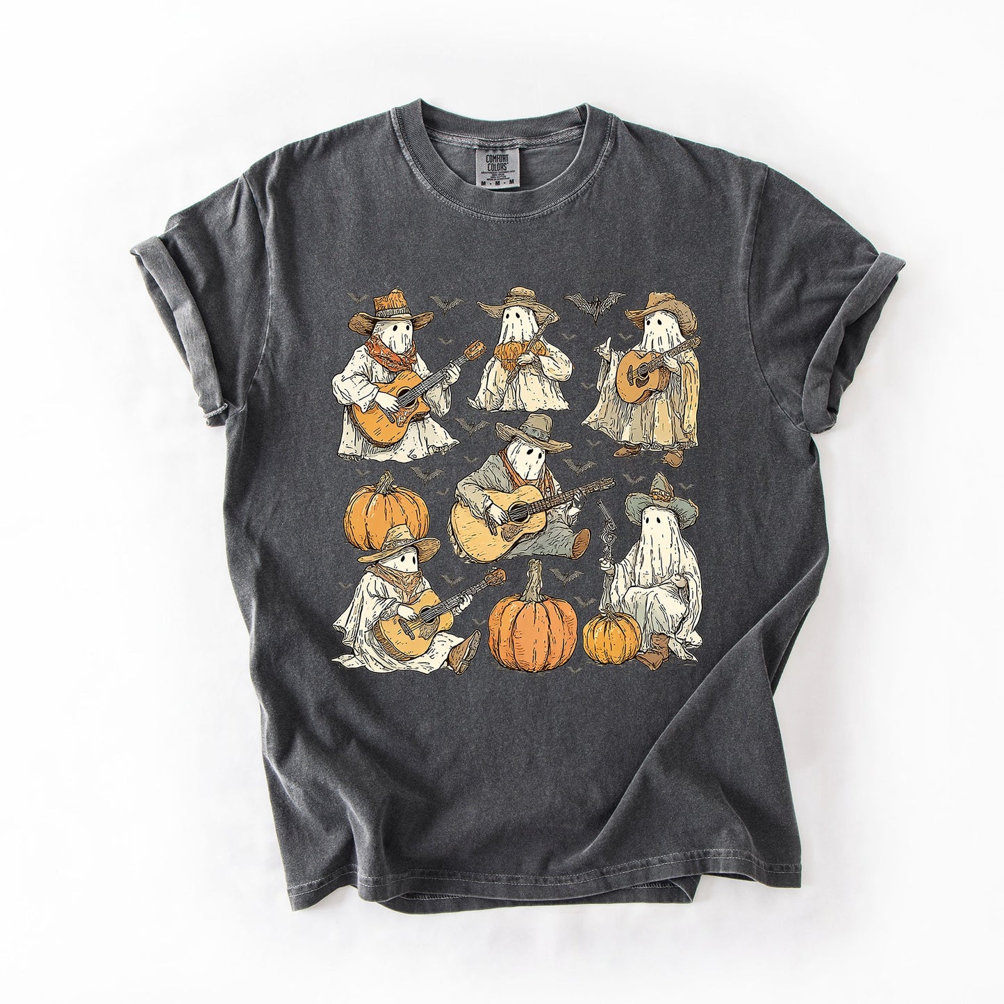 Ghost Cowboys, Halloween, Bats, Spooky, Comfort Colors T-Shirt