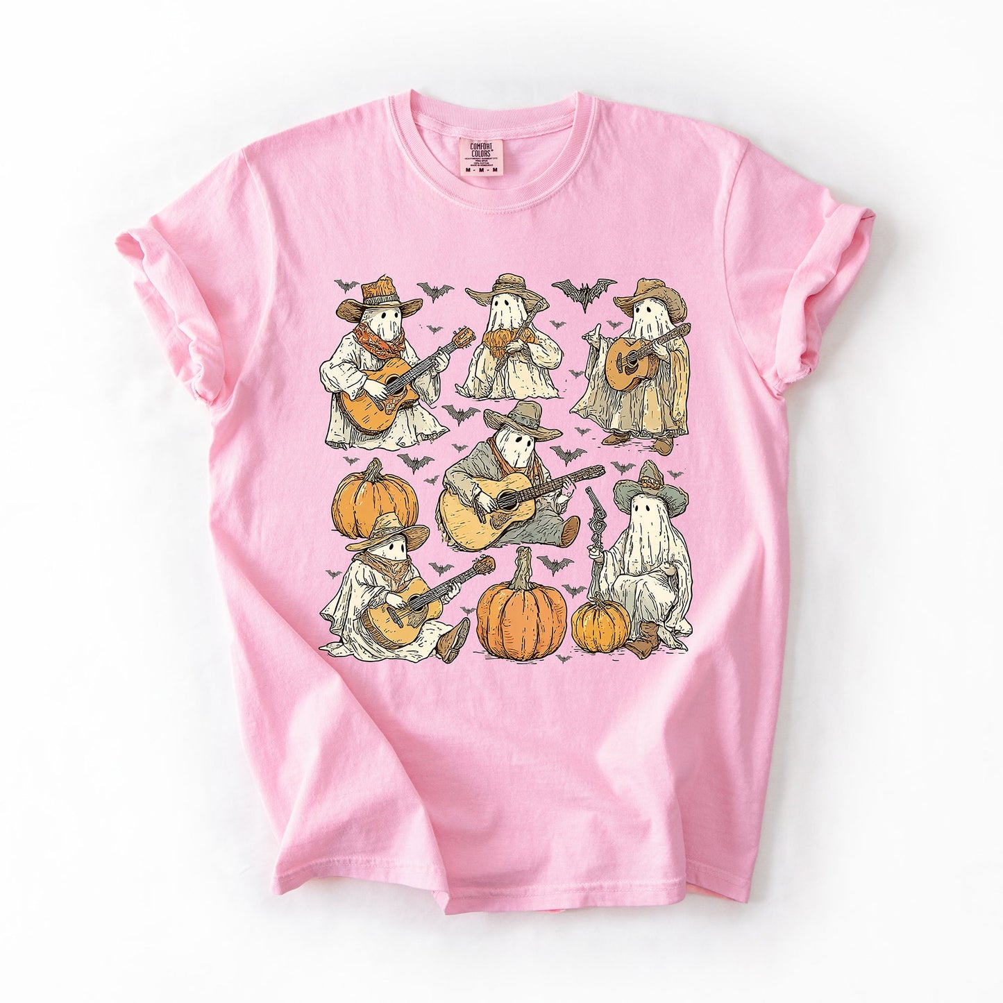 Ghost Cowboys, Halloween, Bats, Spooky, Comfort Colors T-Shirt
