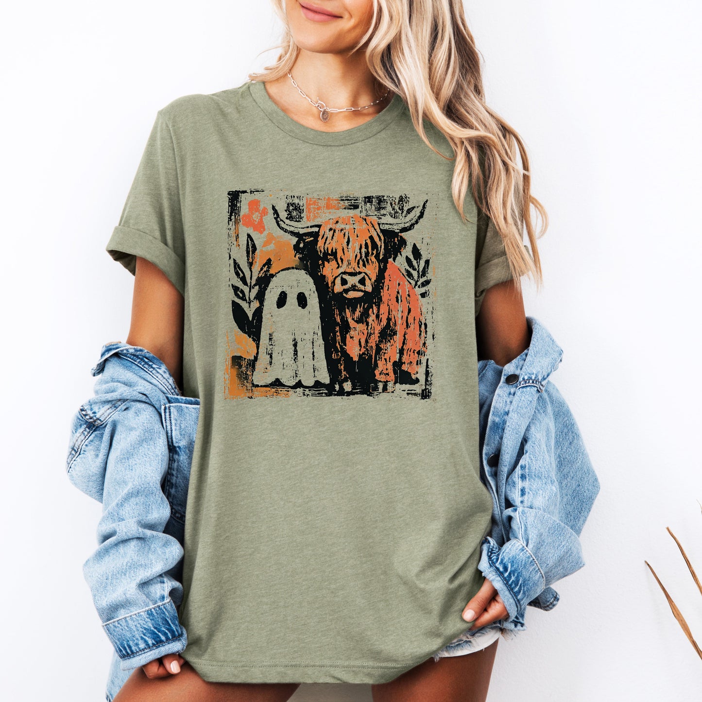 Ghost and Cow, Cute, Autumn, Halloween, Spooky, Fall, Tshirt