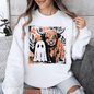 Ghost and Cow, Cute, Autumn, Halloween, Spooky, Fall Sweatshirt