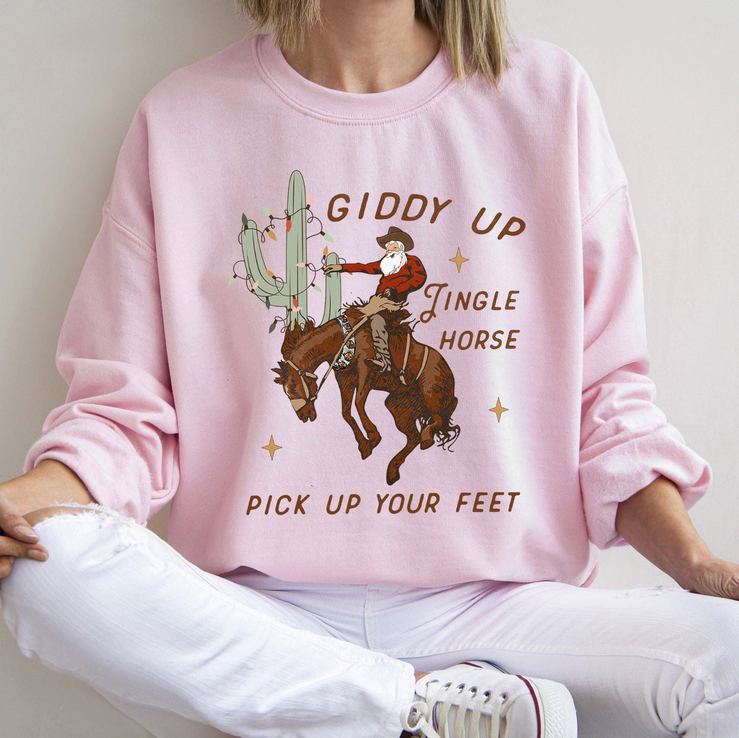 Giddy Up Jingle Horse Cowboy Sweatshirt