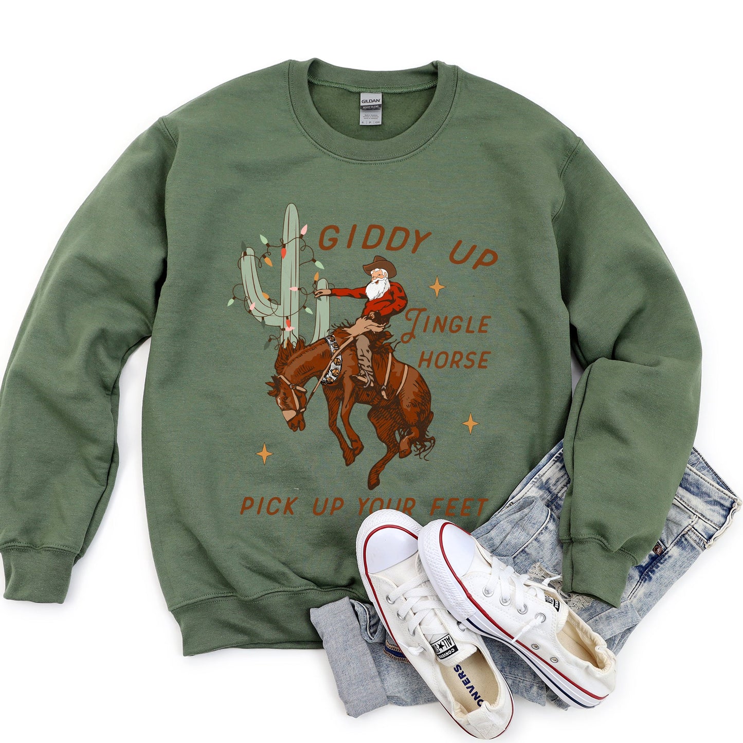 Giddy Up Jingle Horse Cowboy Sweatshirt