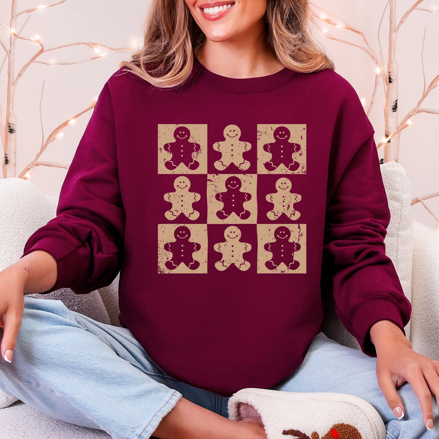 Gingerbread Men, Christmas Cute, Minimalist Sweatshirt