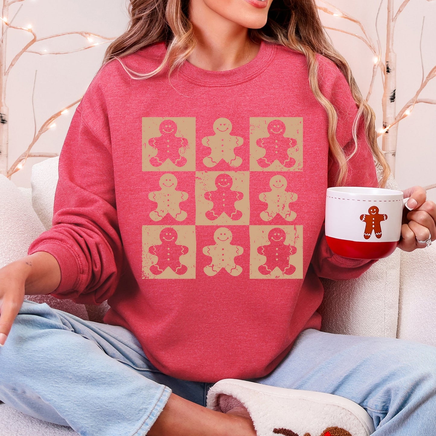 Gingerbread Men, Christmas Cute, Minimalist Sweatshirt