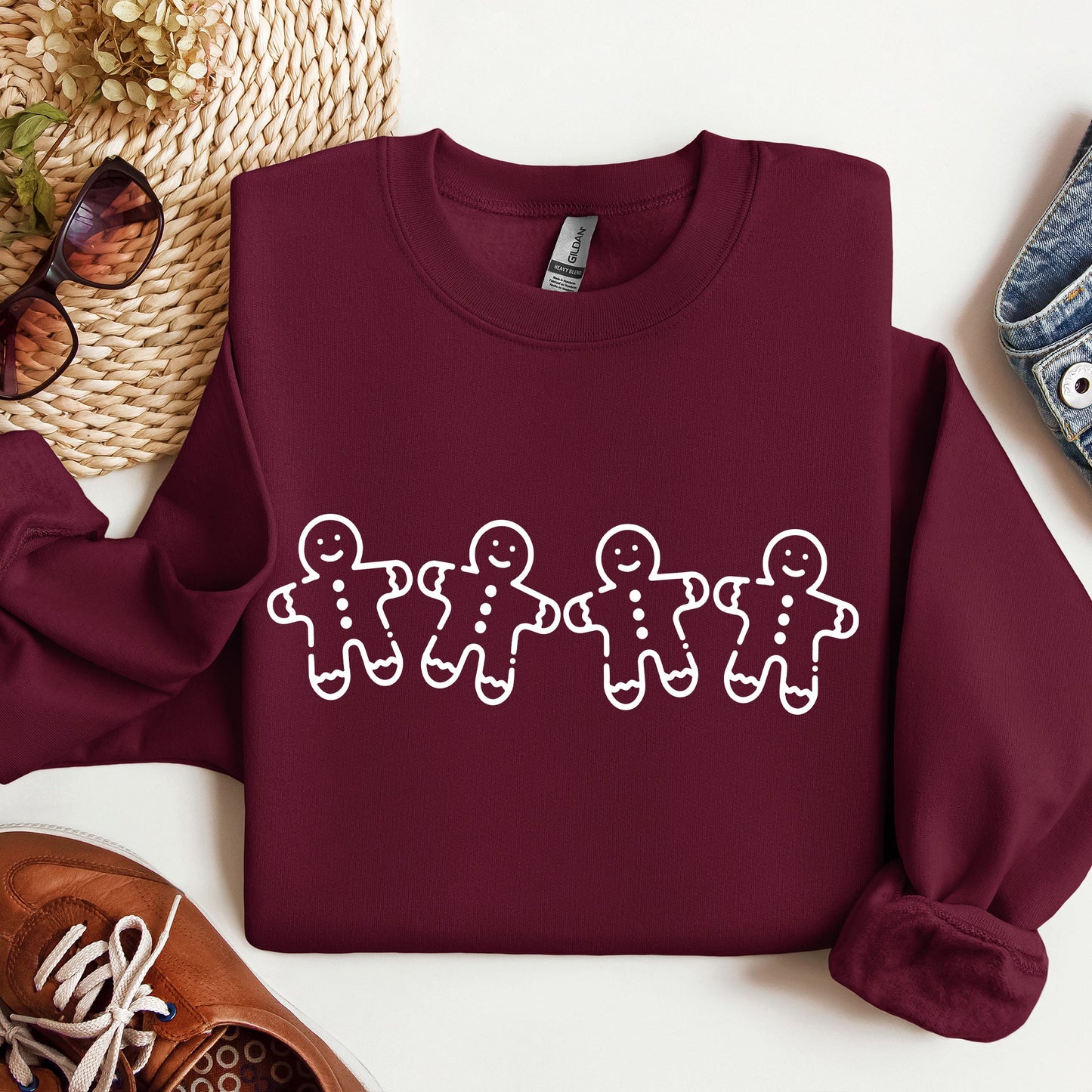 Gingerbread Men, Christmas, Cute, Classic, Traditional, Winter, Santa Sweatshirt