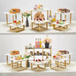 Gold Cube Dessert Table Stands | 5-Piece Cake Display Risers