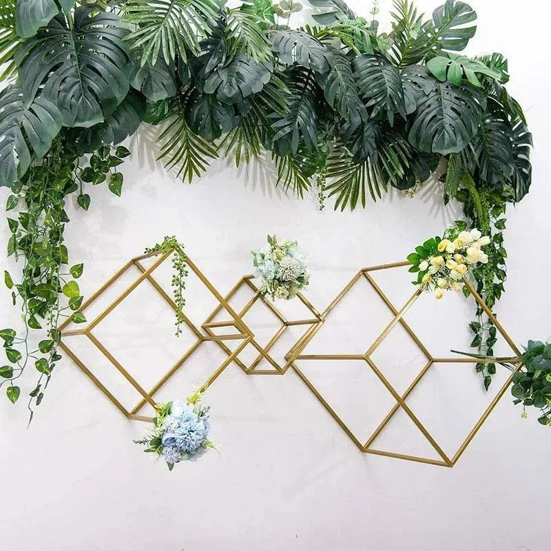 Gold Cube Dessert Table Stands | 5-Piece Cake Display Risers
