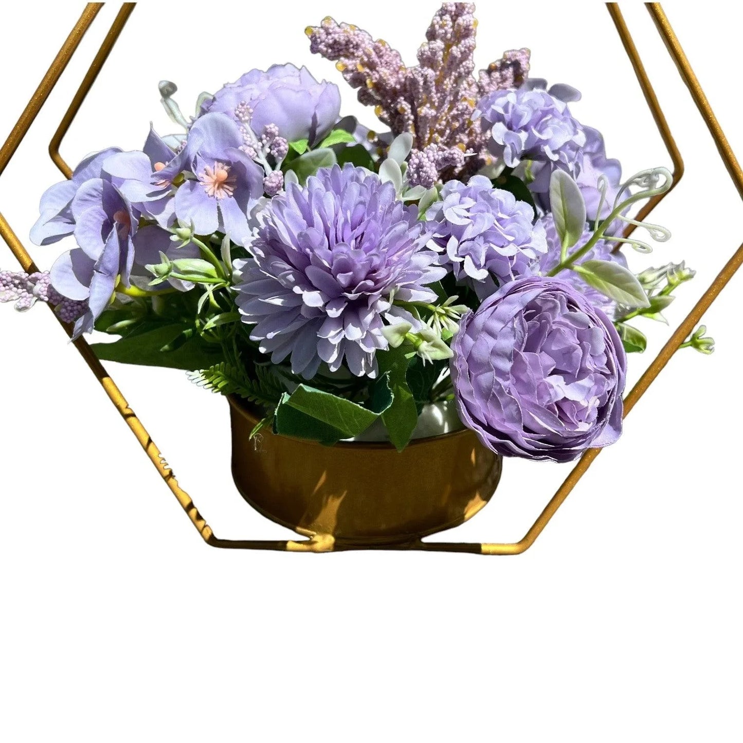 Gold Diamond Flower Rack Dining Table Centerpieces 2-Pack